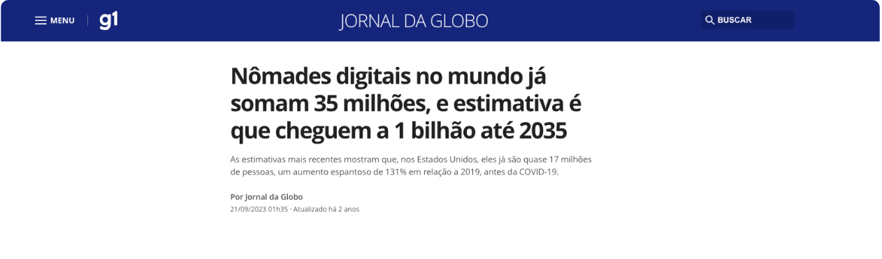 Reportagem Globo Nômades Digitais